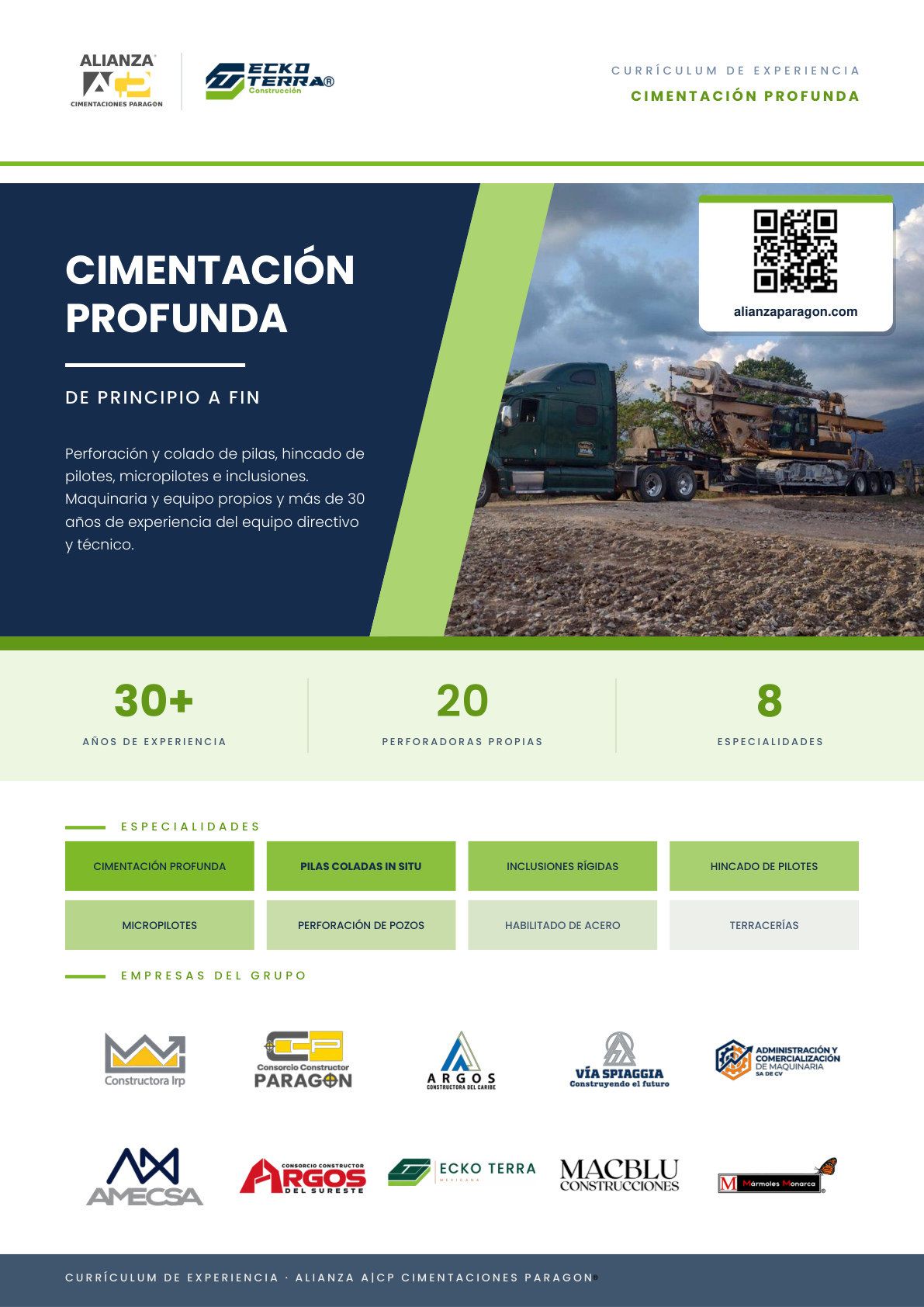 Portada del currículum de cimentaciones